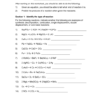 6 Types Of Chemical Reactions Intended For Types Of Chemical Reactions Worksheet