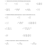 61 Simplifying Rational Expressions Worksheet In Rational Expression Worksheet Answers