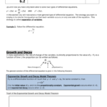 62 Differential Equations Growth And Decay Inside Exponential Growth And Decay Worksheet Answer Key