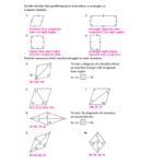 64 Practice Properties Of Rhombuses Rectangles And Squares For Properties Of Rectangles Rhombuses And Squares Worksheet Answers