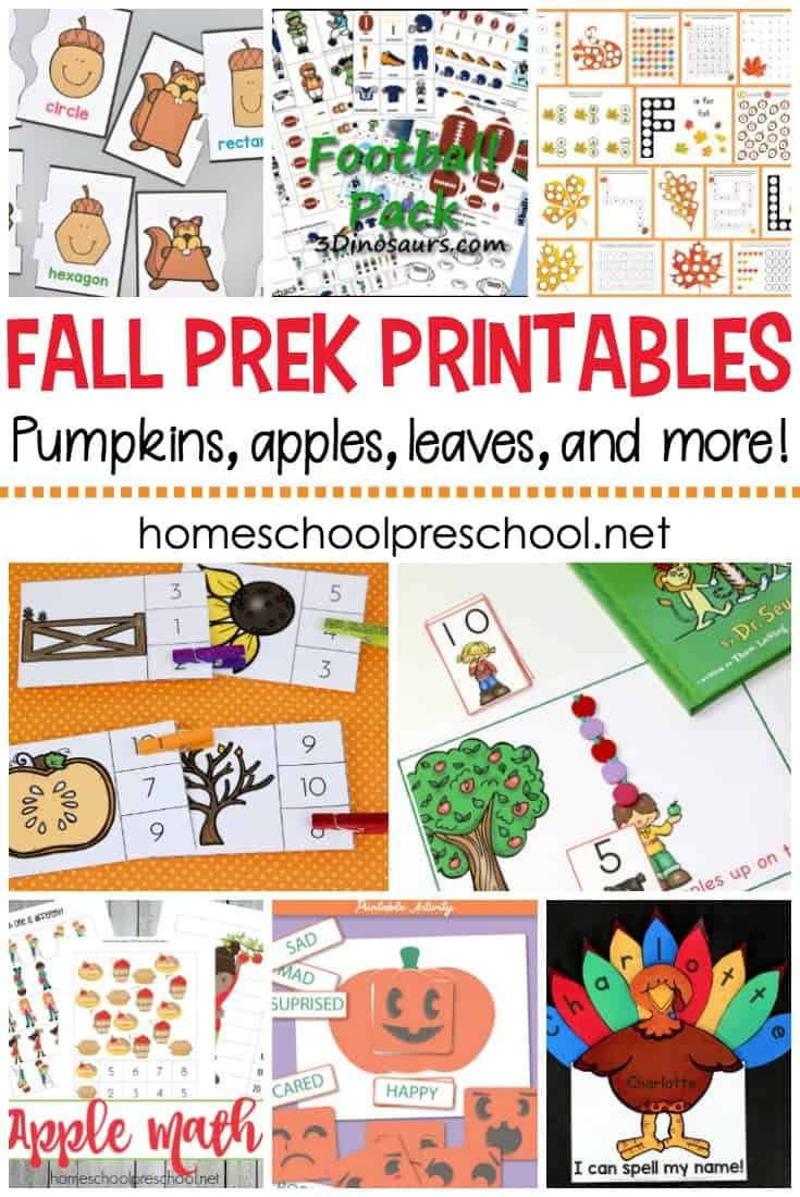 65 Free Fall Printables For Preschool Themes And Units As Well As Fall Worksheets For Preschool