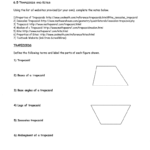 65 Trapezoids And Kites With Regard To Geometry Worksheet Kites And Trapezoids Answers Key