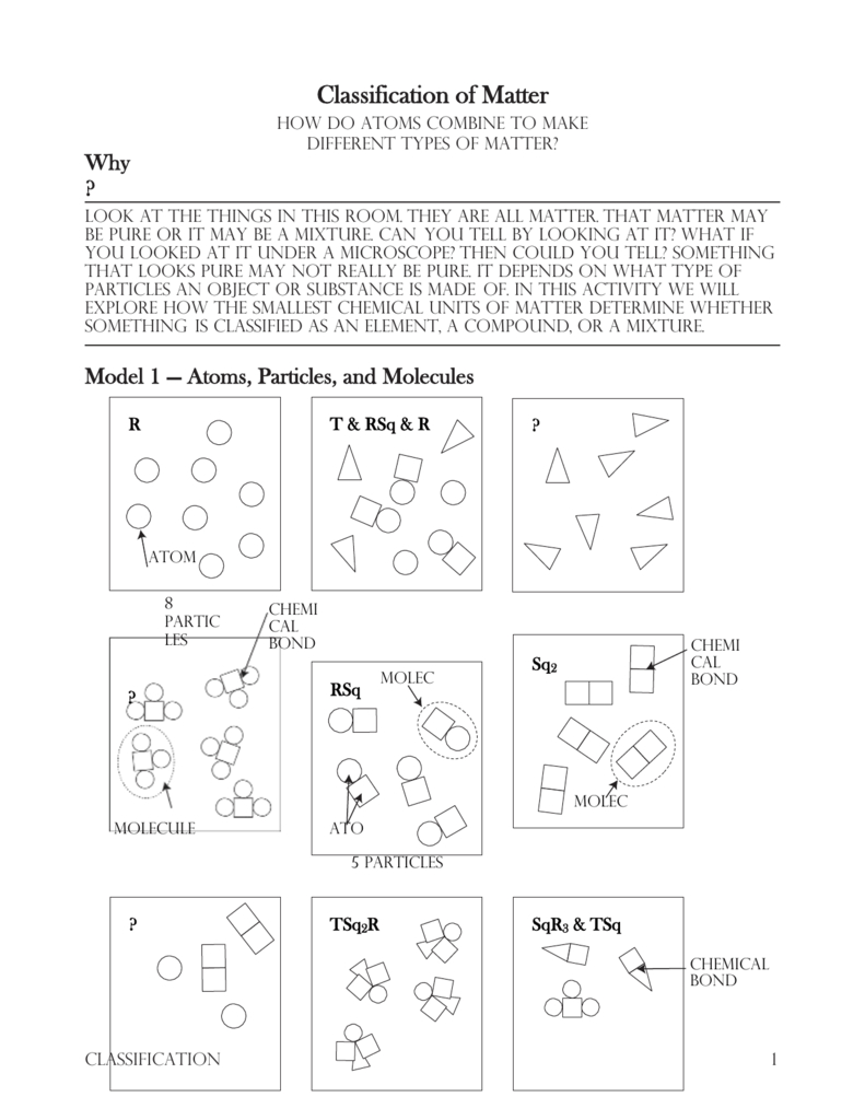 7 Classification Of Matters Or Classification Of Matter Worksheet