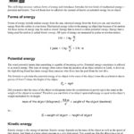 71 Potential And Kinetic Energy  Cpo Science Pages 1  29  Text Or Energy Transformation Worksheet Answer Key