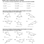 85 Practice B Law Of Sines And Law Of Cosines Pertaining To The Law Of Sines Worksheet Answers
