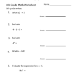 8Th Grade Math Review Worksheet  Free Printable Educational Worksheet With 8Th Grade Math Worksheets Pdf