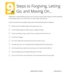 9 Steps To Forgiving Letting Go And Moving On Checklist · Dan In Forgiveness Worksheets Pdf
