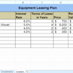 Blank Equipment Lease Calculator Excel Spreadsheet to Equipment Lease Calculator Excel Spreadsheet Form