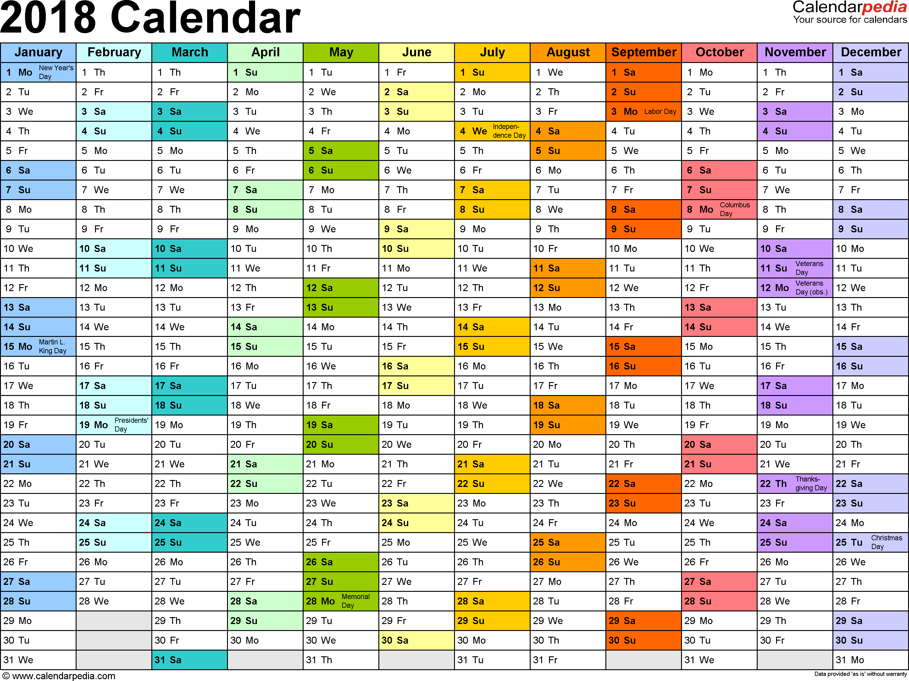 Blank Excel Calendar 2018 Template Inside Excel Calendar 2018 Template Xls