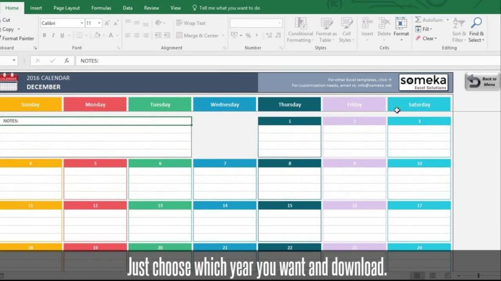 Excel Calendar Template — excelguider.com