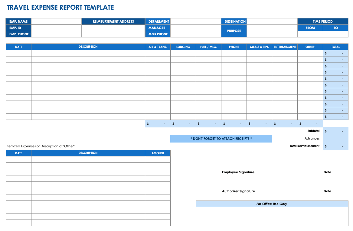 Blank Expense Report Template Excel 2019 Inside Expense Report Template Excel 2019 Format