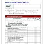 Blank Lessons Learned Template Excel With Lessons Learned Template Excel In Workshhet