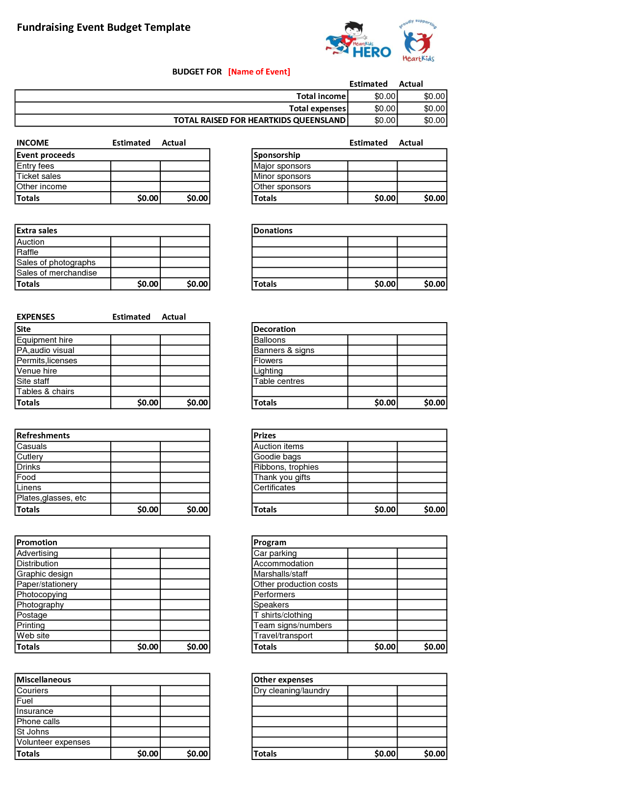 Blank Non Profit Budget Template Excel Within Non Profit Budget Template Excel Form