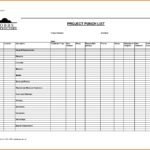 Blank Punch List Template Excel For Punch List Template Excel Document