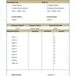 Blank Simple Purchase Order Template Excel with Simple Purchase Order Template Excel Template