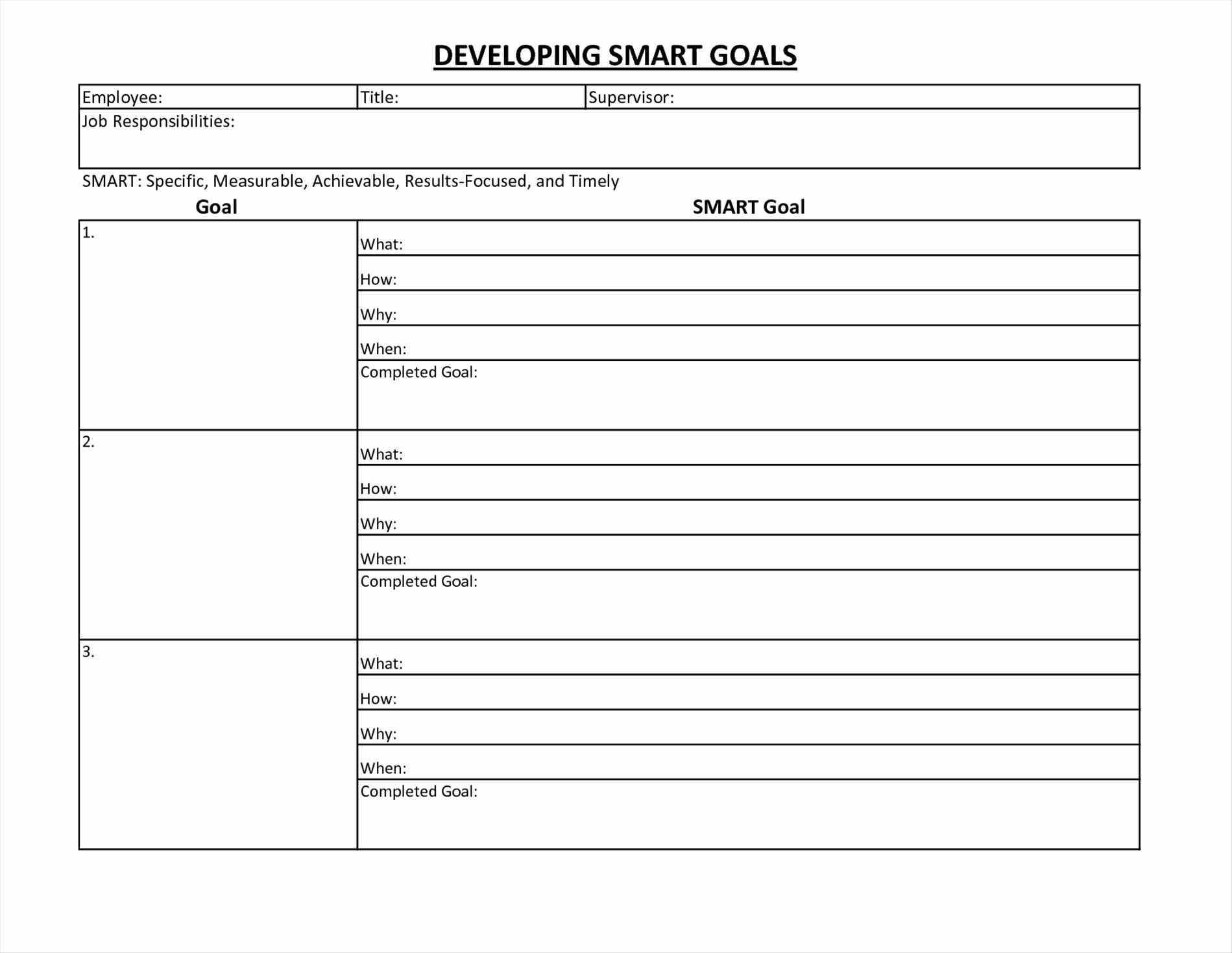 Blank Smart Goals Template Excel For Smart Goals Template Excel Examples