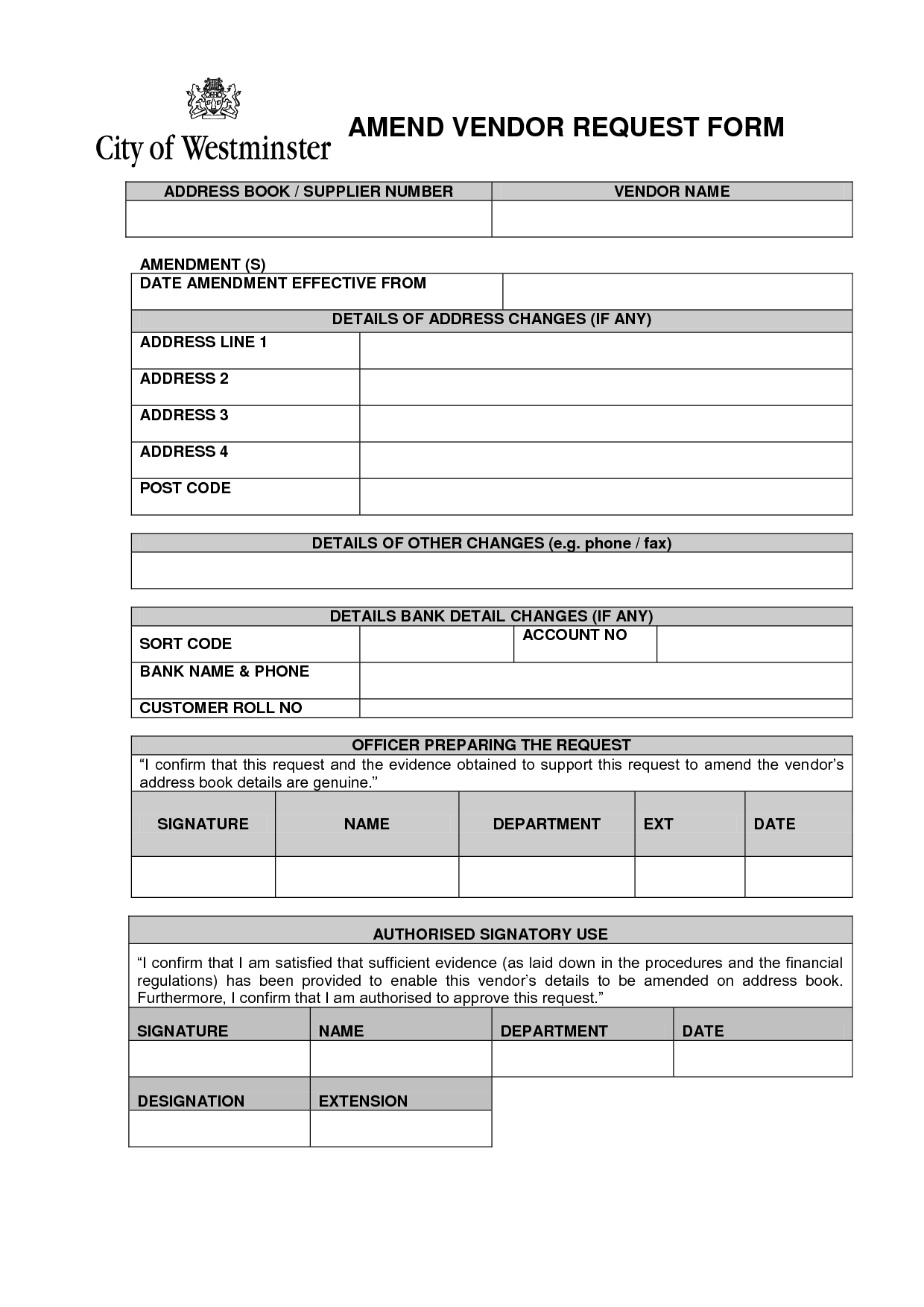 Blank Vendor Information Form Template Excel Intended For Vendor Information Form Template Excel Templates