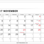 Document Of November 2017 Calendar Template Excel And November 2017 Calendar Template Excel Samples