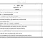 Document Of Punch List Template Excel Within Punch List Template Excel Templates