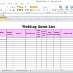 Document Of Wedding Excel Spreadsheet For Wedding Excel Spreadsheet For Personal Use