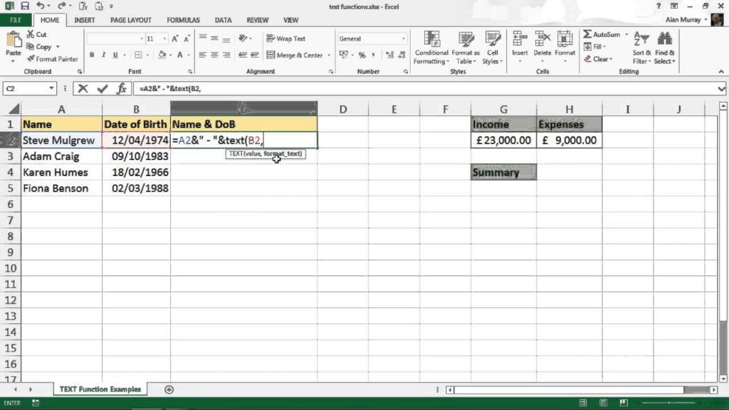 Excel Text Function Format — excelguider.com