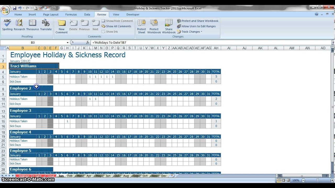 Documents Of Vacation And Sick Time Tracking Excel Template And Vacation And Sick Time Tracking Excel Template In Excel