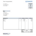 Download Contractor Estimate Template Excel Intended For Contractor Estimate Template Excel Printable