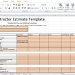Download Contractor Estimate Template Excel Intended For Contractor Estimate Template Excel Xls