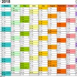 Download Excel Calendar 2018 Template Throughout Excel Calendar 2018 Template Xls