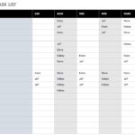 Download Task Template Excel In Task Template Excel Free Download