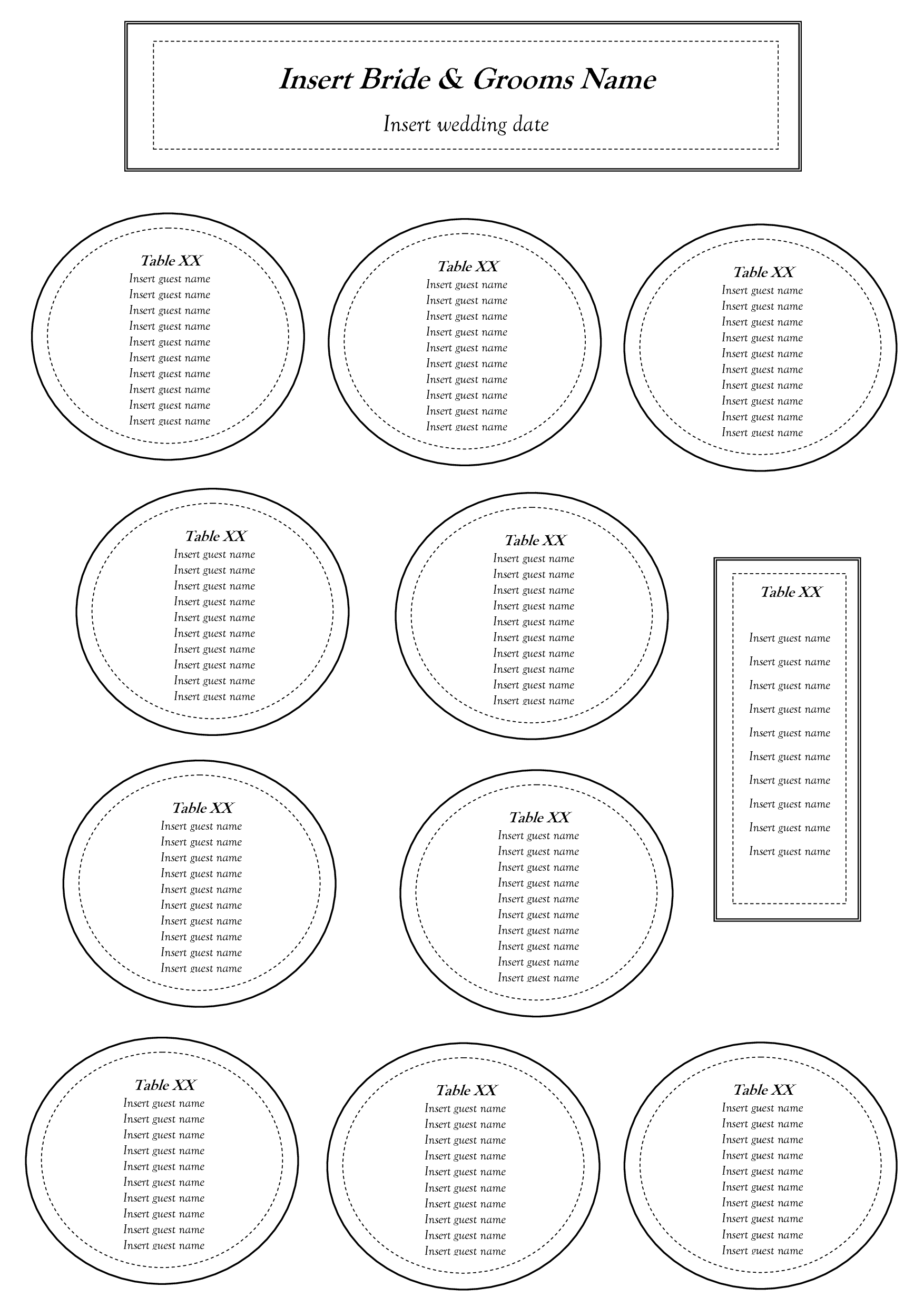 Download Wedding Seating Chart Template Excel Within Wedding Seating Chart Template Excel Sheet