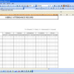 Example Of Attendance Template Excel With Attendance Template Excel Letter