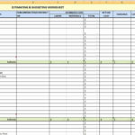 Example Of Excel Estimating Templates Throughout Excel Estimating Templates For Personal Use