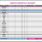 Example Of Excel Monthly Budget Template For Excel Monthly Budget Template Printable
