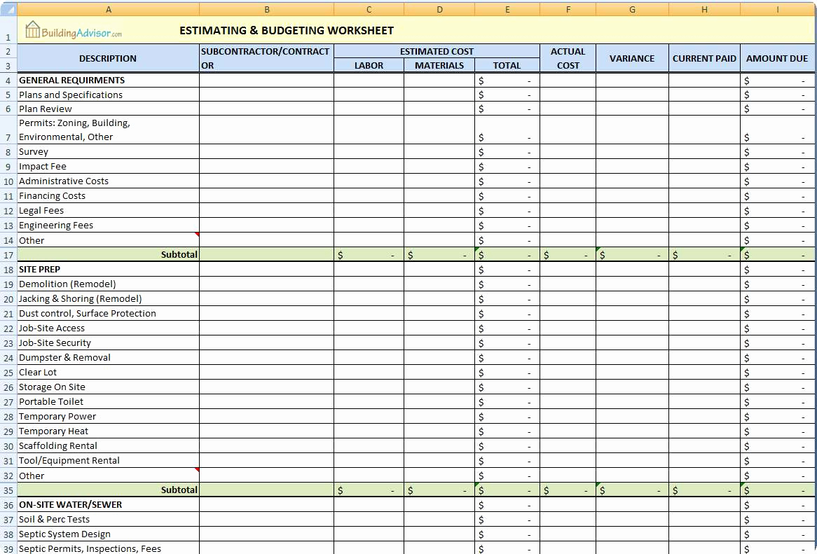 Example Of Kitchen Remodel Excel Spreadsheet Intended For Kitchen Remodel Excel Spreadsheet Sample