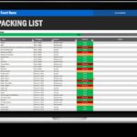 Example Of Packing List Template Excel Throughout Packing List Template Excel Sample