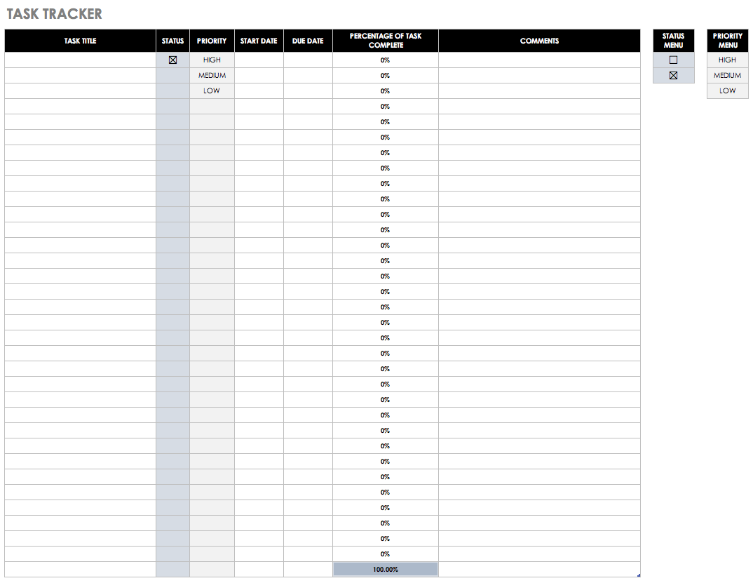 Example Of Task Management Excel Template In Task Management Excel Template For Personal Use