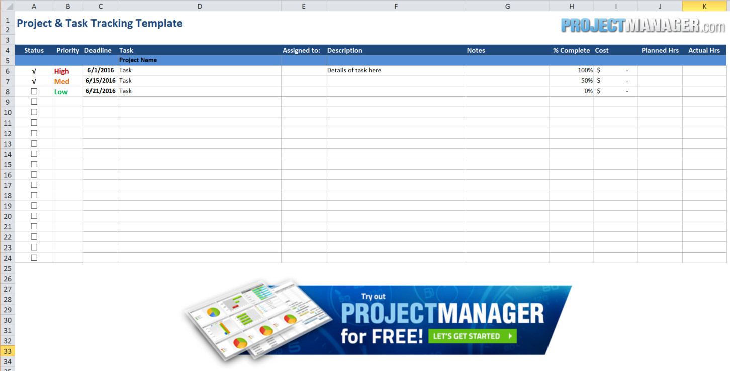 Examples Of Excel Project Management Template And Excel Project Management Template Example