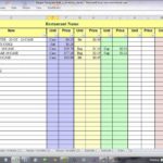 Examples Of Food Cost Spreadsheet Excel For Food Cost Spreadsheet Excel Sheet