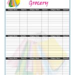 Examples Of Grocery List Template Excel For Grocery List Template Excel Templates