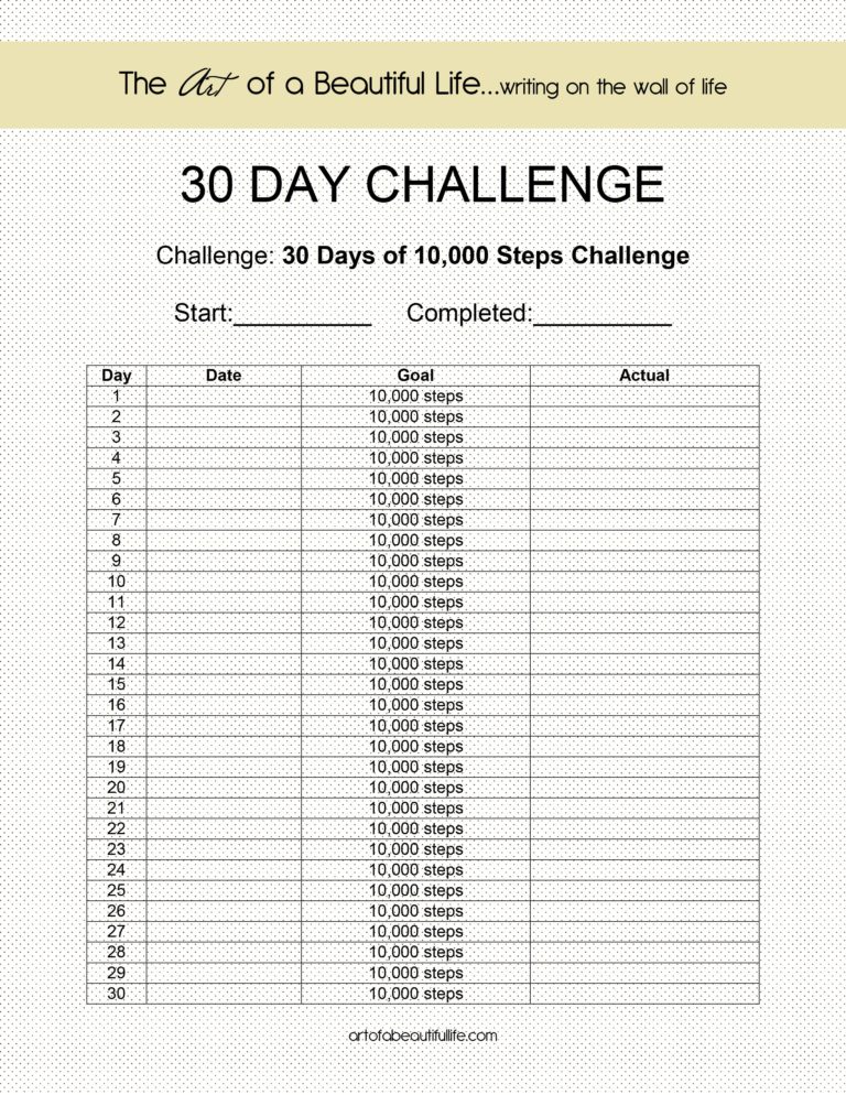 Step Challenge Spreadsheet excelguider com