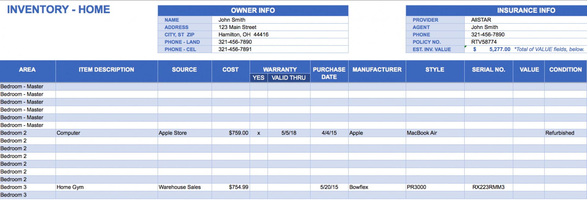 Free Excel Asset Inventory Template intended for Excel Asset Inventory Template xls