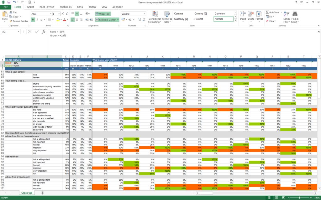 Excel Survey Data Analysis Template — 9232