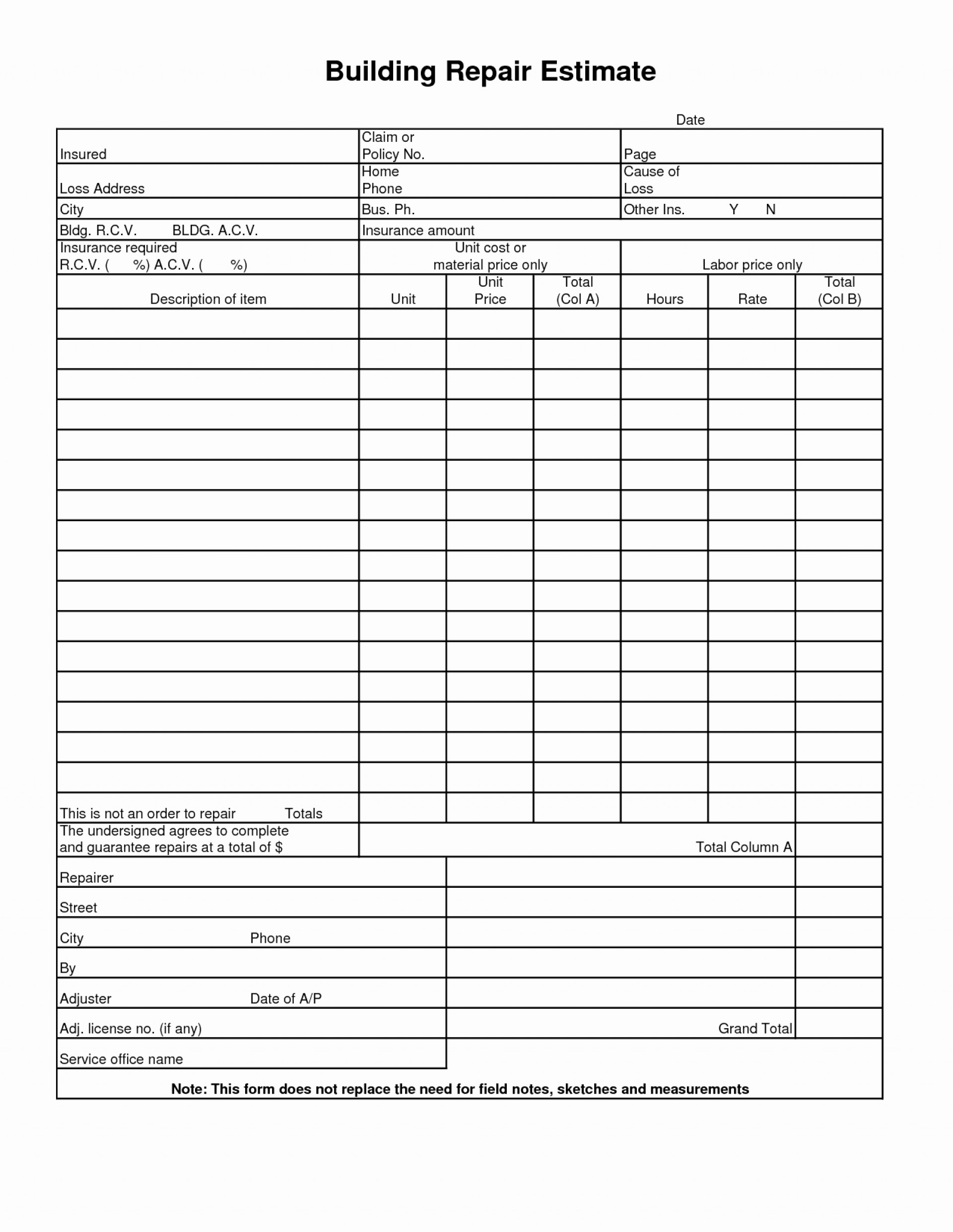Free Excel Takeoff Template Within Excel Takeoff Template Template