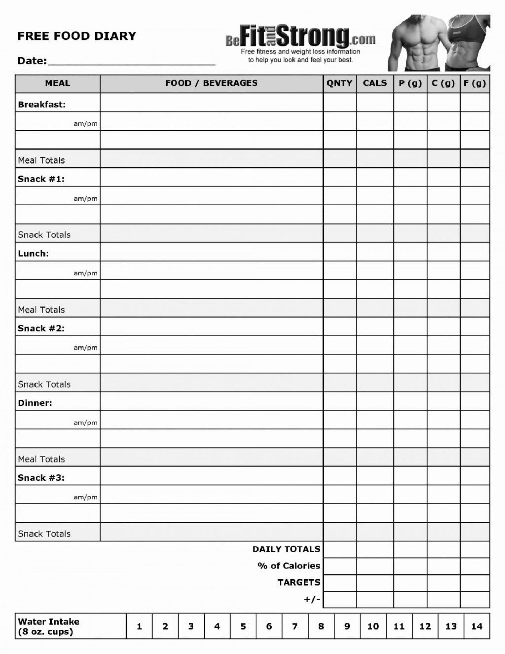 Free Food Diary Template Excel Throughout Food Diary Template Excel Samples