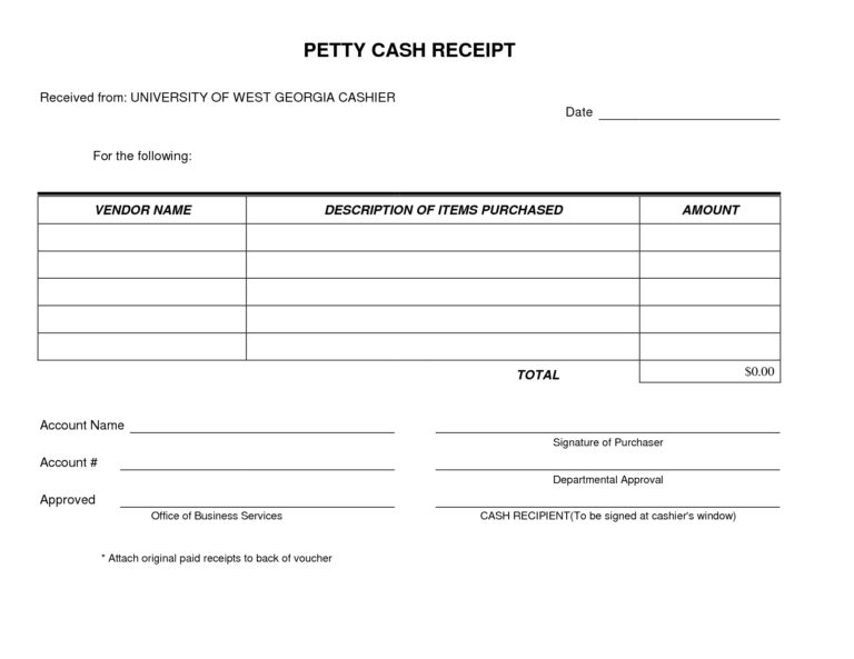 Petty Cash Voucher Template Excel —