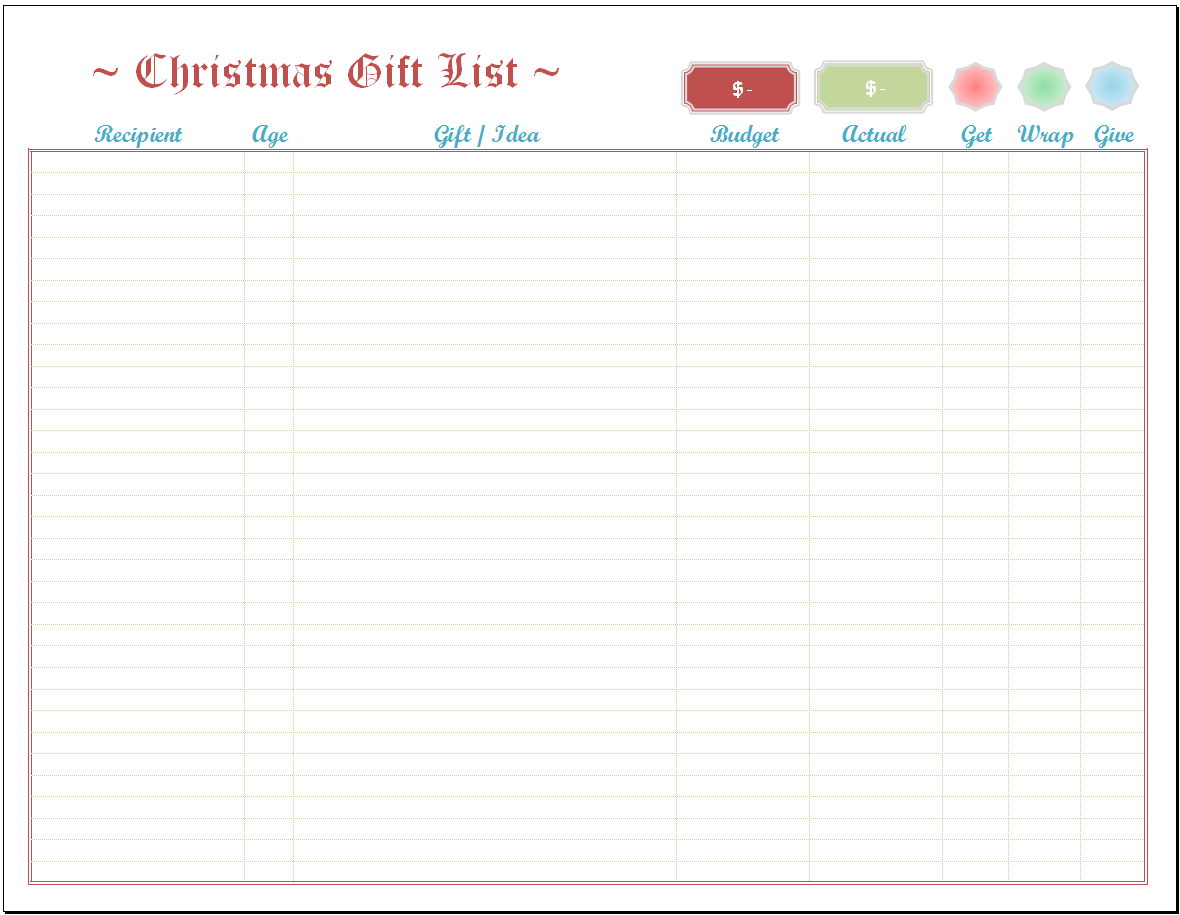 Letter Of Christmas List Template Excel Intended For Christmas List Template Excel Format