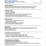Letter Of Excel Resume Template With Excel Resume Template Examples