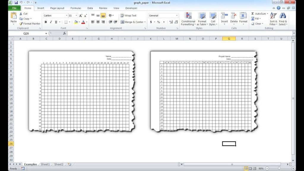 Graph Paper Template Excel —