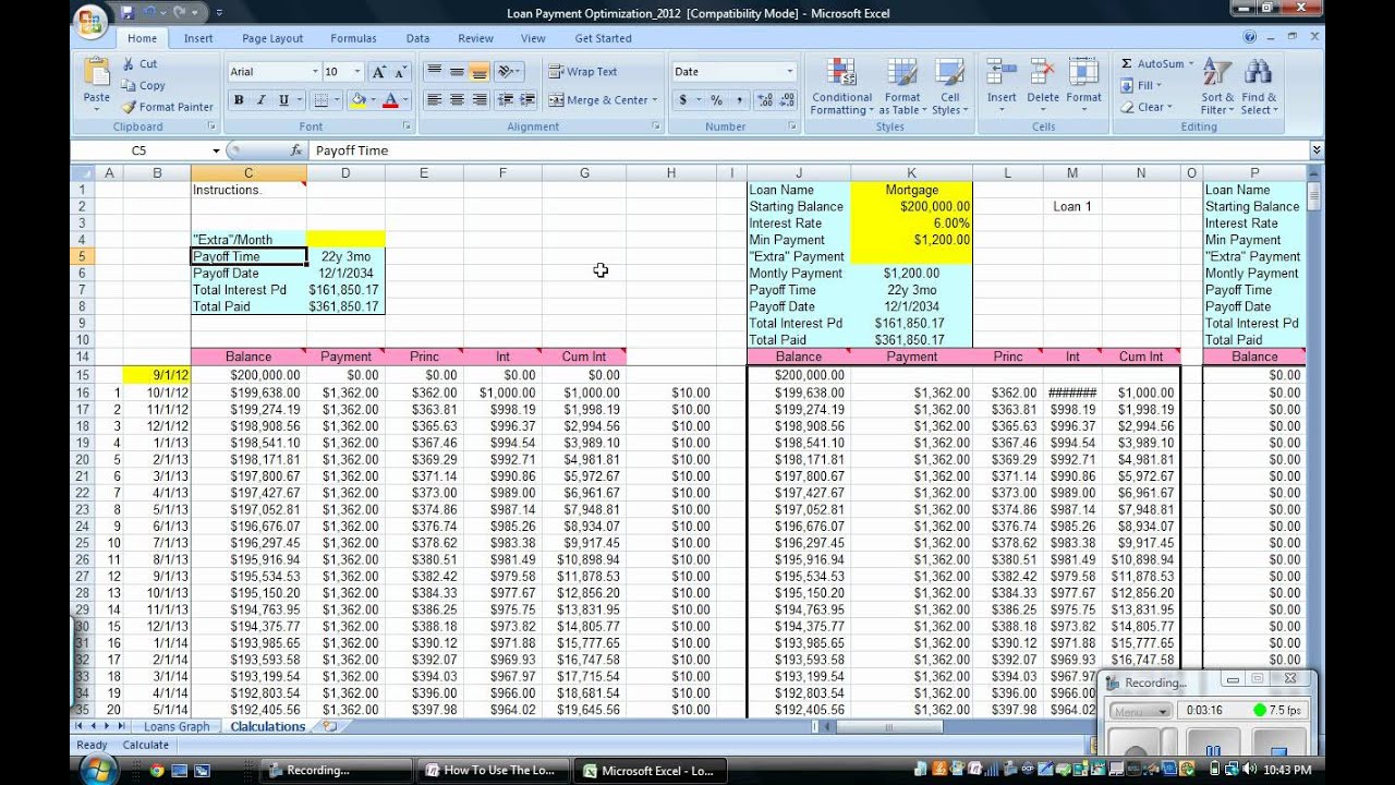 Letter of Mortgage Amortization Schedule Excel Template With Extra Payments in Mortgage Amortization Schedule Excel Template With Extra Payments in Spreadsheet